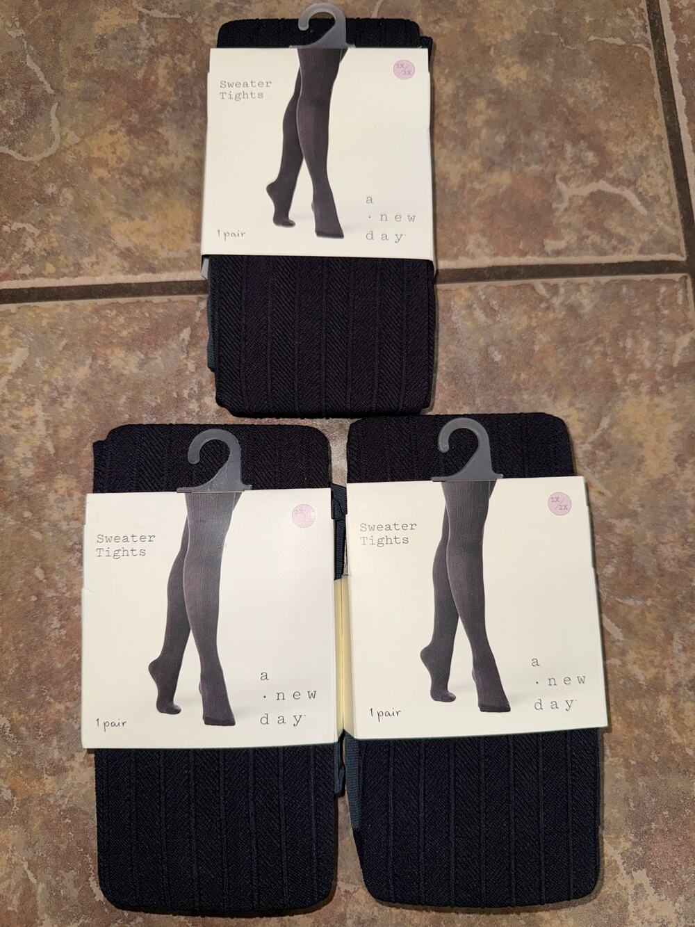 [Lot of 3] A New Day Black Sweater Tights 1X/2X Cozy Winterwear